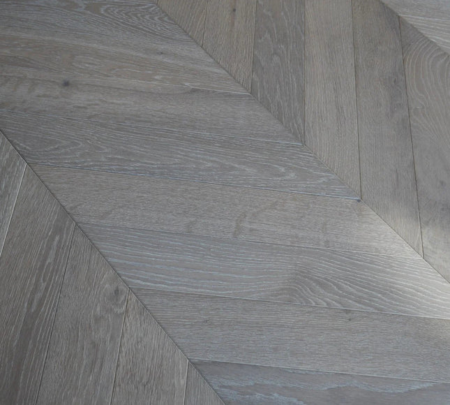 Smoked Grey Chevron Engineered Wood Flooring | Pukka Flooring