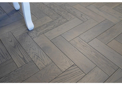 Graphite Grey Engineered Herringbone Flooring - Pukka Flooring