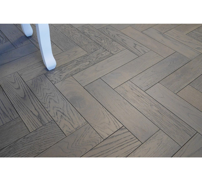 Graphite Grey Engineered Herringbone Flooring - Pukka Flooring