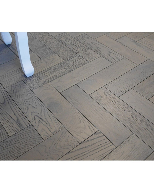 Graphite Grey Engineered Herringbone Flooring - Pukka Flooring