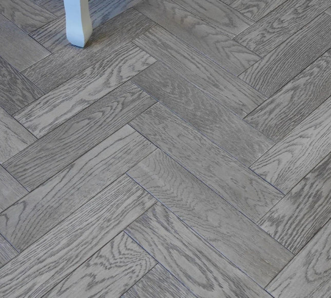 Gunmetal Grey Engineered Herringbone Flooring - Pukka Flooring