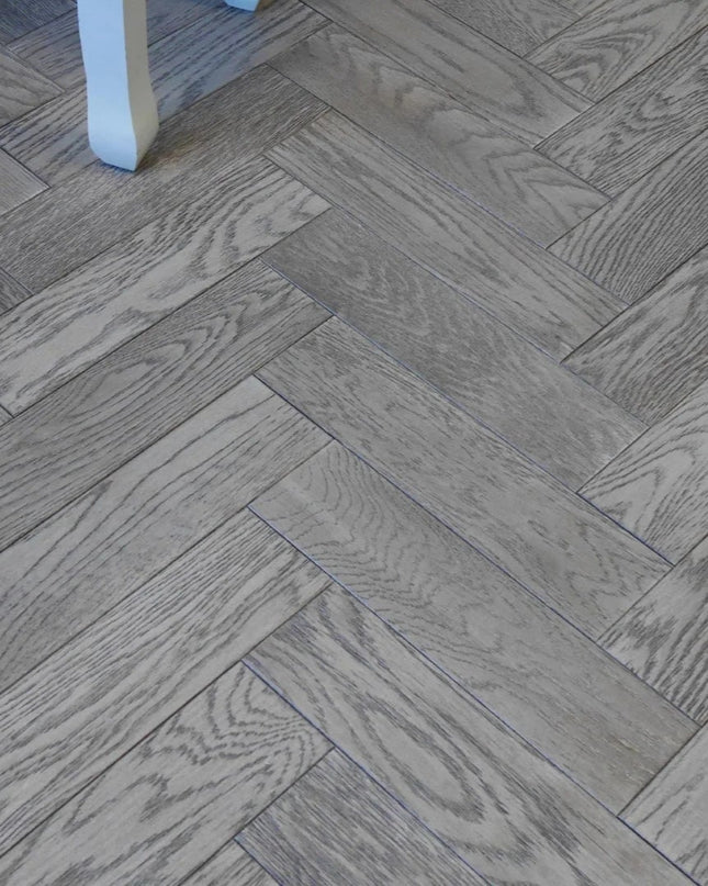 Gunmetal Grey Engineered Herringbone Flooring - Pukka Flooring