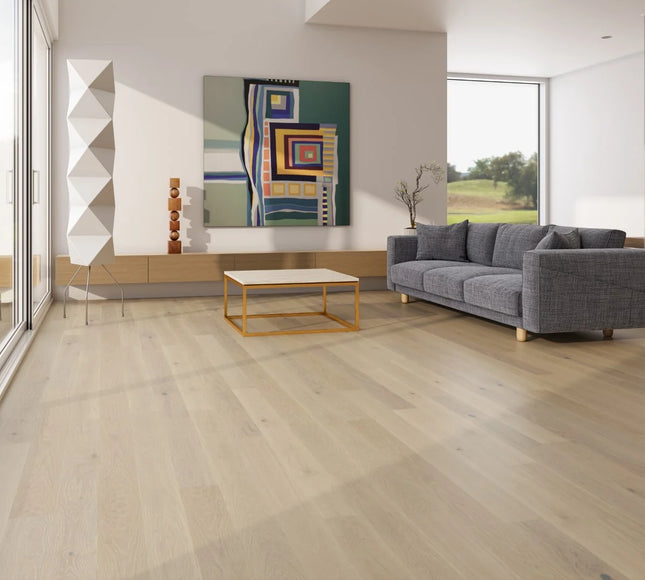Cotton White Wash Matt Lacquered Engineered Oak Flooring