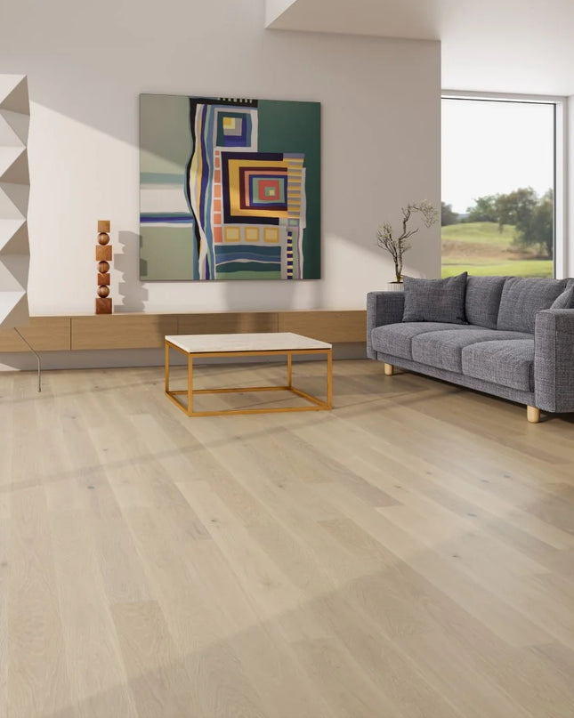 Cotton White Wash Matt Lacquered Engineered Oak Flooring