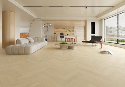 Black Washed Dark Oak SPC Herringbone Flooring