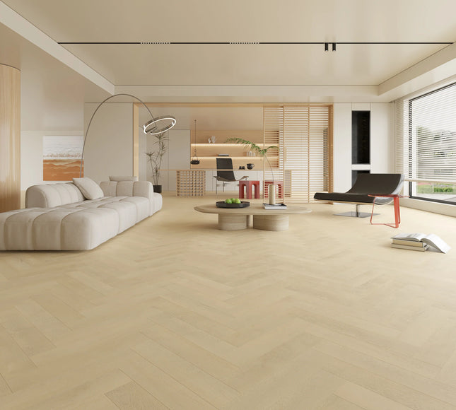 Black Washed Dark Oak SPC Herringbone Flooring