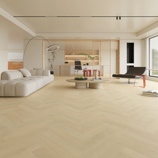 Black Washed Dark Oak SPC Herringbone Flooring