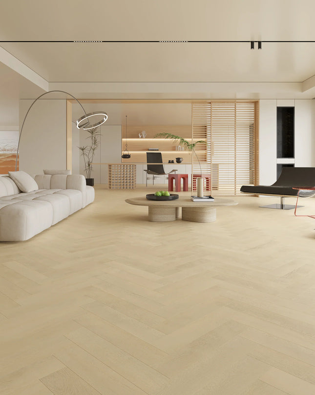 Black Washed Dark Oak SPC Herringbone Flooring