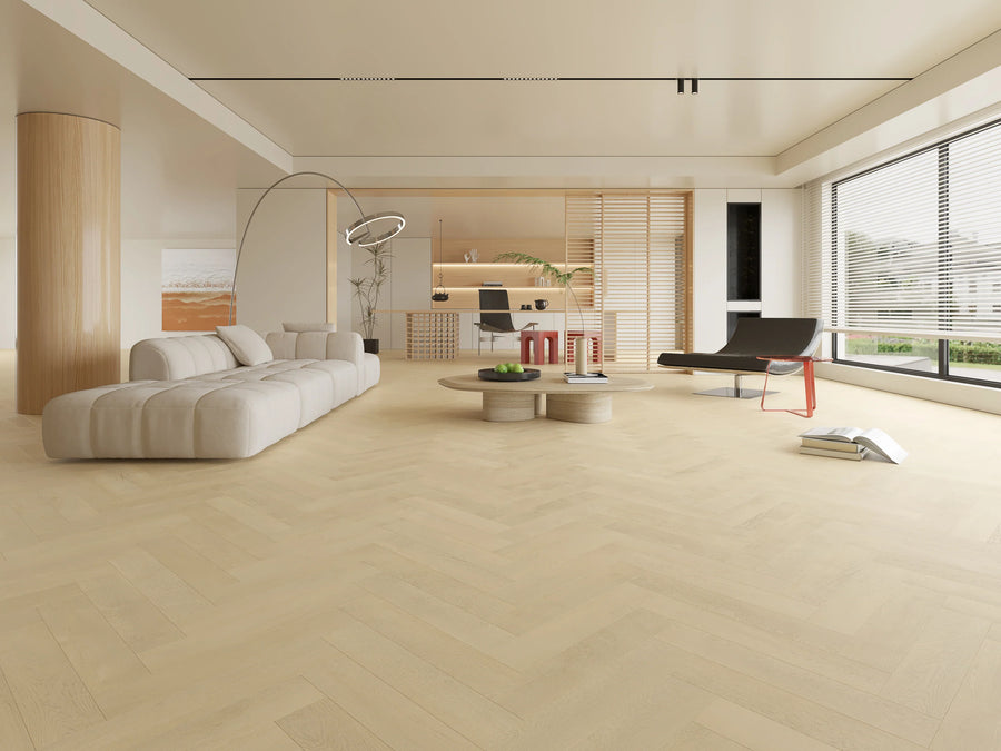 Black Washed Dark Oak SPC Herringbone Flooring