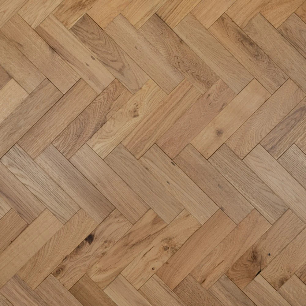 Artisan Natural Brushed Matt Lacquered Oak Herringbone Flooring