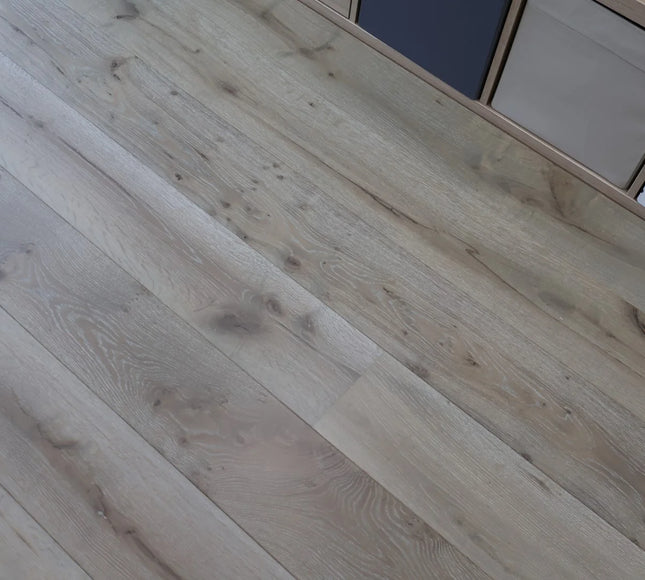 Whiteleaf Grey Matt Lacquered Engineered Oak Flooring