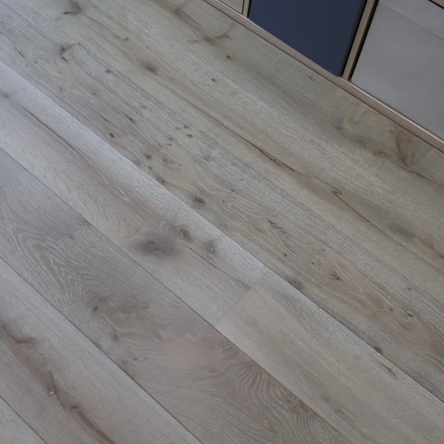 Whiteleaf Grey Matt Lacquered Engineered Oak Flooring