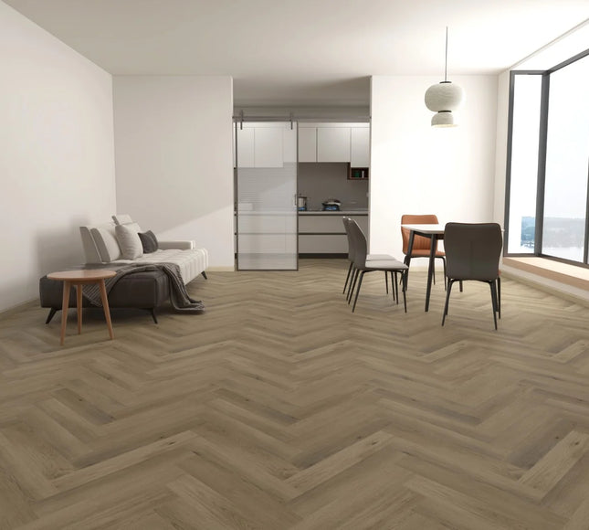 Nordic Light Beige LVT Parquet Flooring