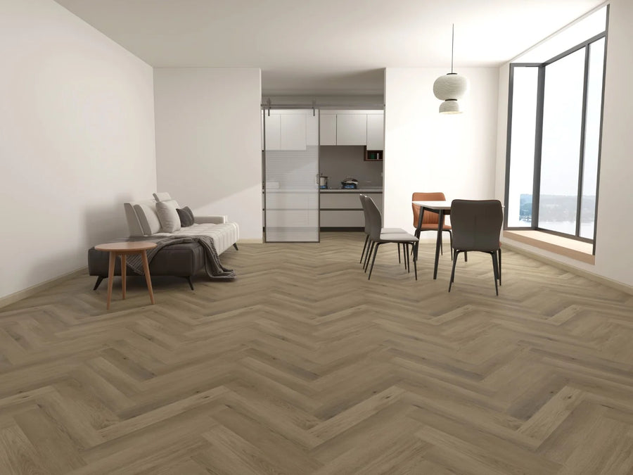 Nordic Light Beige LVT Parquet Flooring