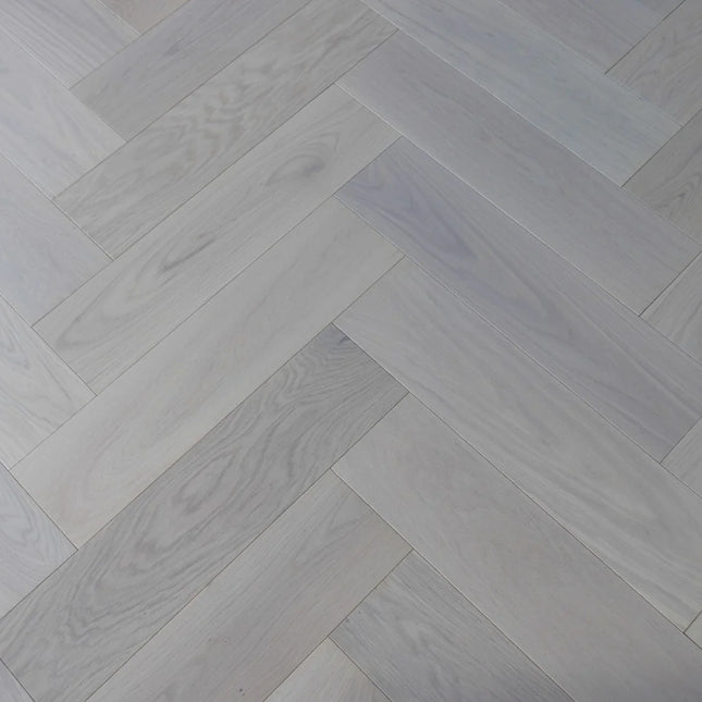 Prime AB White Oiled Click Engineered Herringbone Flooring