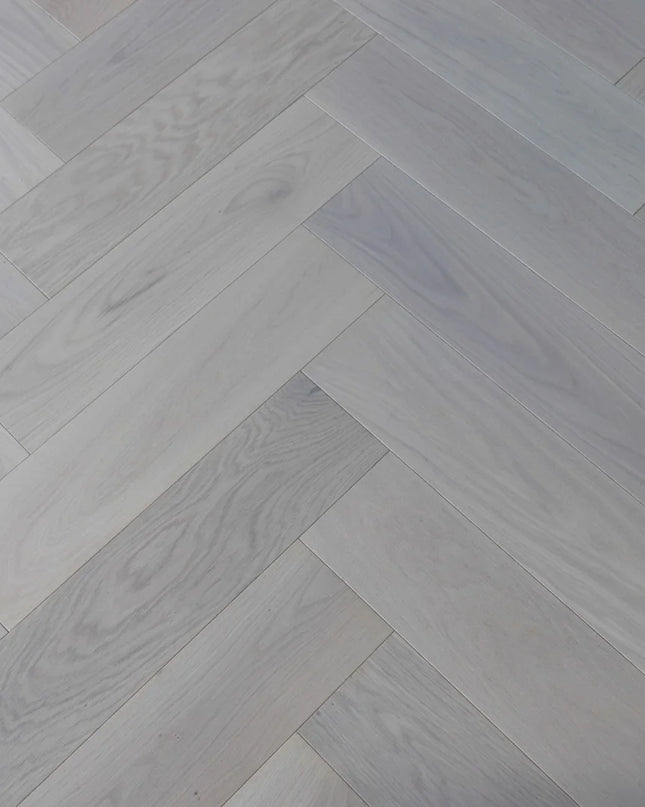 Prime AB White Oiled Click Engineered Herringbone Flooring