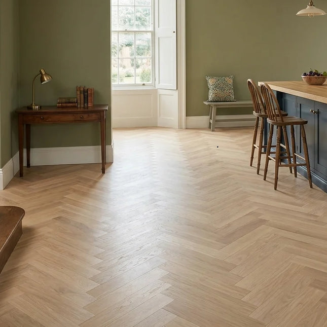 Spring Rye Prime AB Engineered American Oak Herringbone Flooring