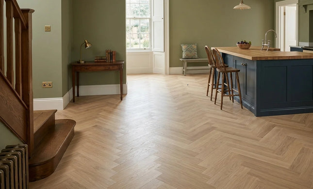 Spring Rye Prime AB Engineered American Oak Herringbone Flooring