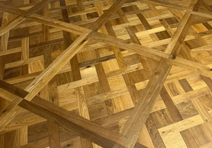 Brushed Smoked Oiled Versailles Pattern Oak Flooring