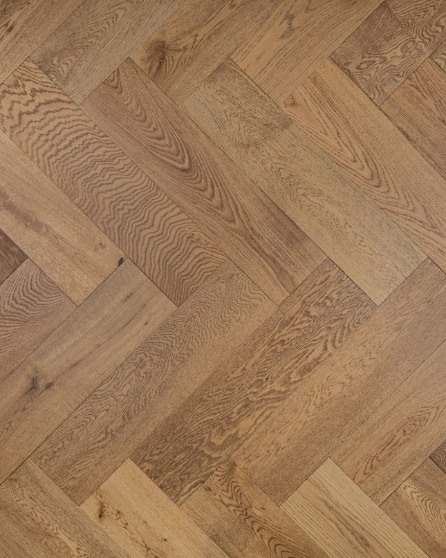 Smoke Stain Brushed Oiled Click Engineered Herringbone Flooring