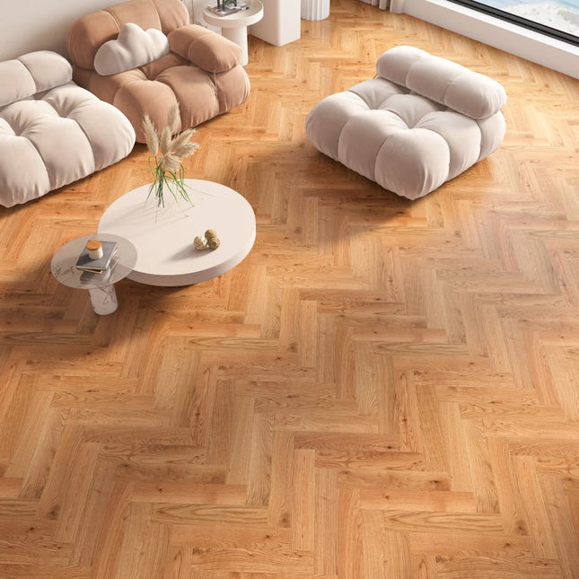 Natural Brushed UV Oiled Engineered Herringbone Flooring