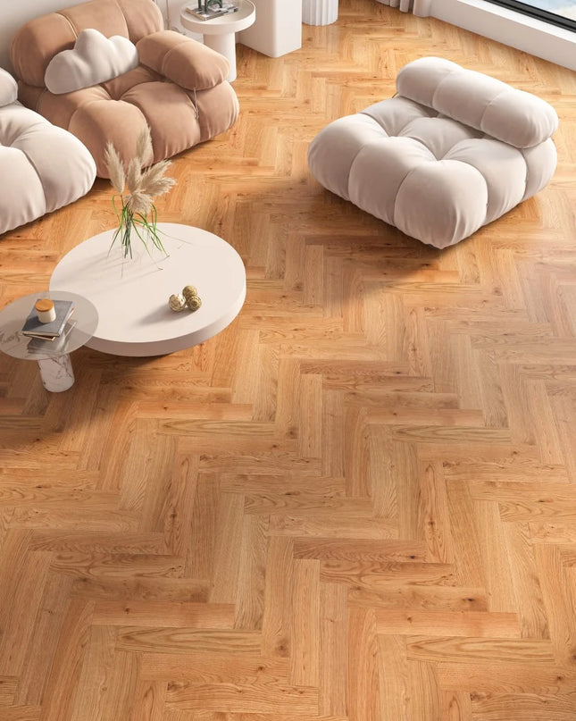 Natural Brushed UV Oiled Engineered Herringbone Flooring