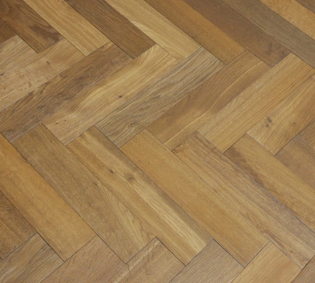 Smoked Brushed UV Oiled Engineered Herringbone Flooring