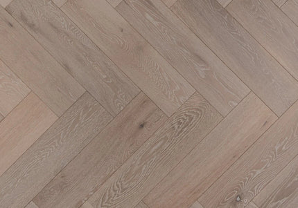 White Washed Brushed Lacquered Click Engineered Herringbone Flooring