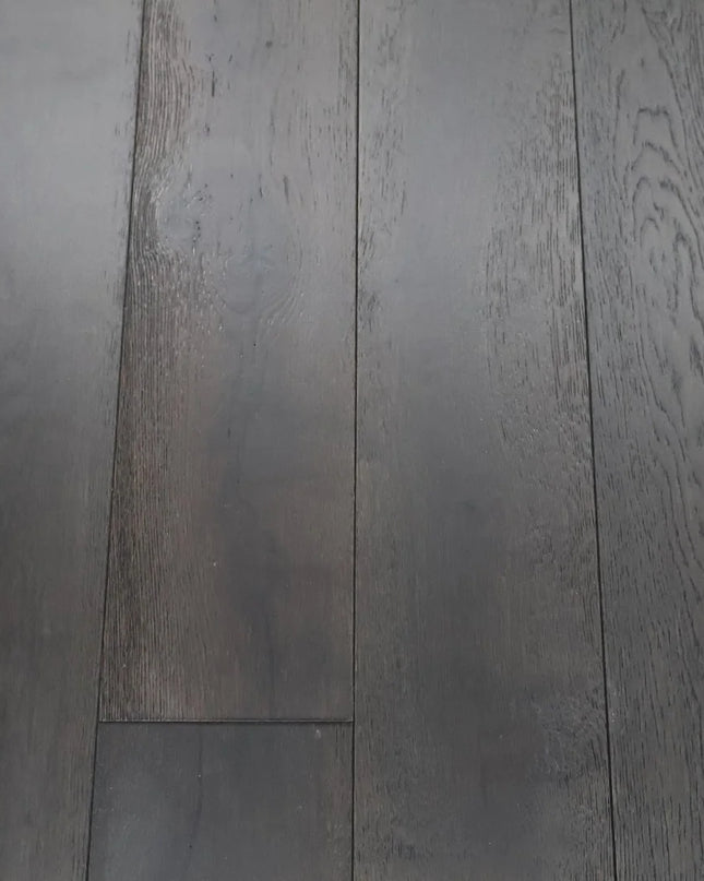 Jet Black Lacquered Engineered Oak Flooring