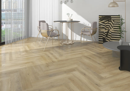 Invisible Oak Natural Look SPC Herringbone Flooring