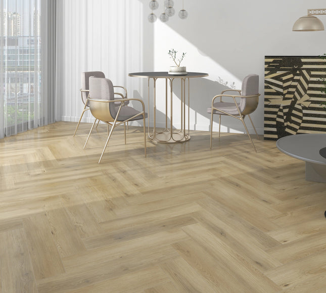 Invisible Oak Natural Look SPC Herringbone Flooring