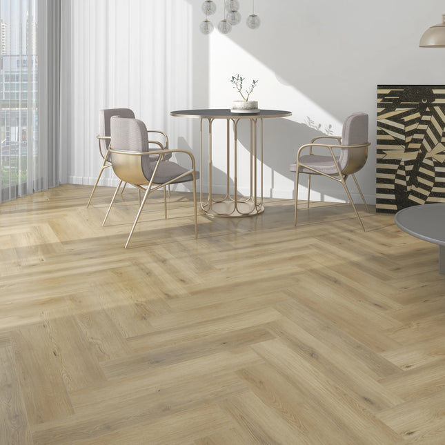 Invisible Oak Natural Look SPC Herringbone Flooring