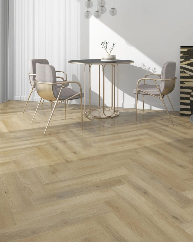 Invisible Oak Natural Look SPC Herringbone Flooring