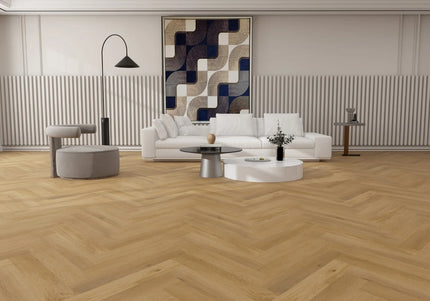 Authentic Natural Oak Luxury Vinyl Herringbone Flooring