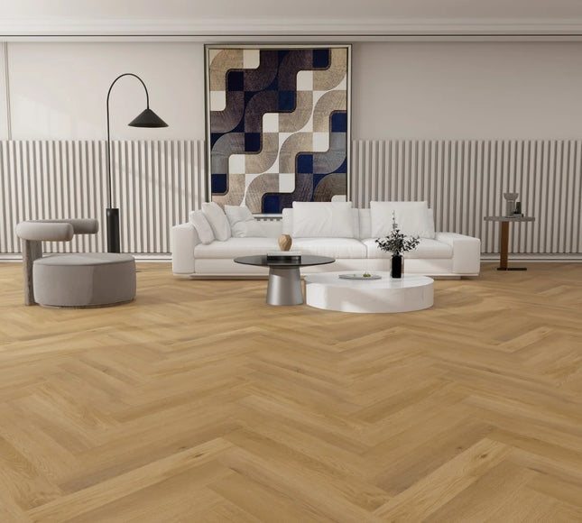 Authentic Natural Oak Luxury Vinyl Herringbone Flooring