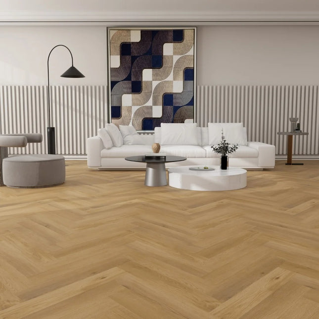 Authentic Natural Oak Luxury Vinyl Herringbone Flooring