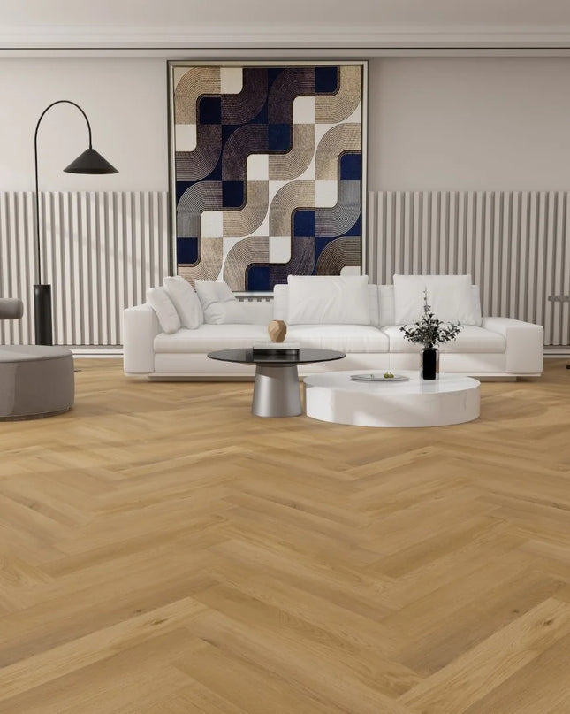 Authentic Natural Oak Luxury Vinyl Herringbone Flooring