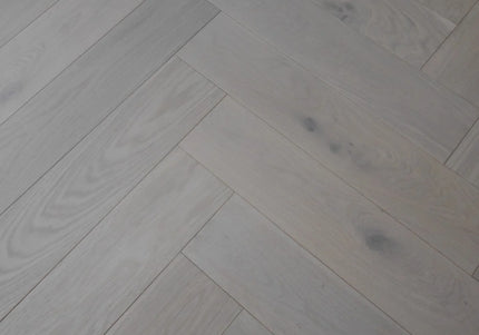 White Oiled Engineered Herringbone Flooring