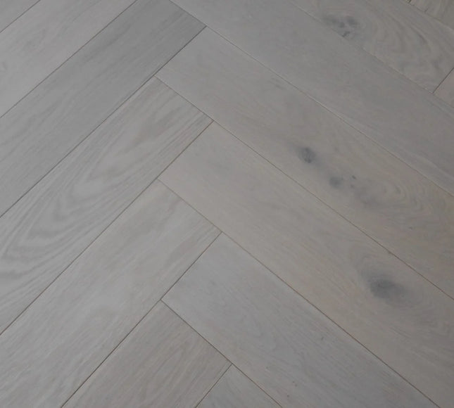 White Oiled Engineered Herringbone Flooring