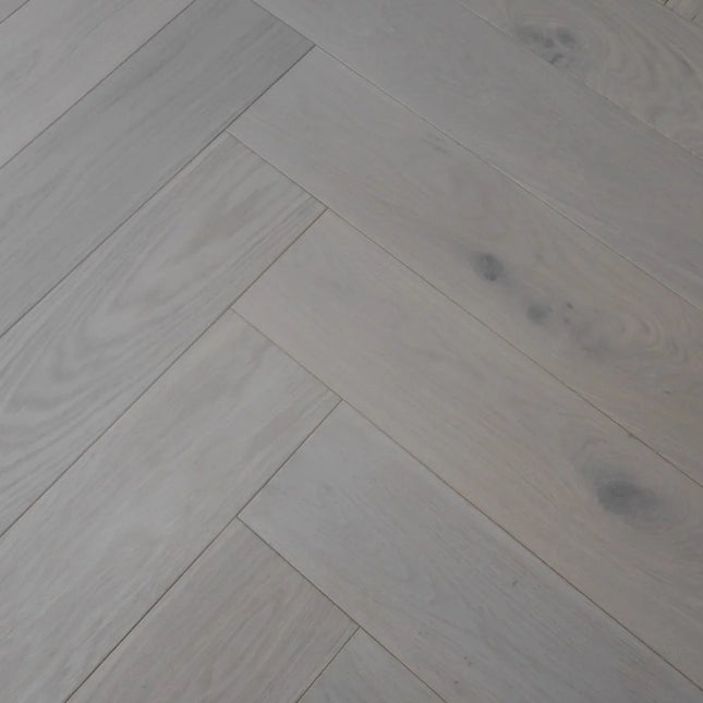 White Oiled Engineered Herringbone Flooring