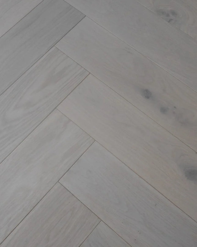 White Oiled Engineered Herringbone Flooring