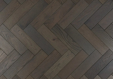 Graphite Grey Matt Lacquered Engineered Herringbone Flooring