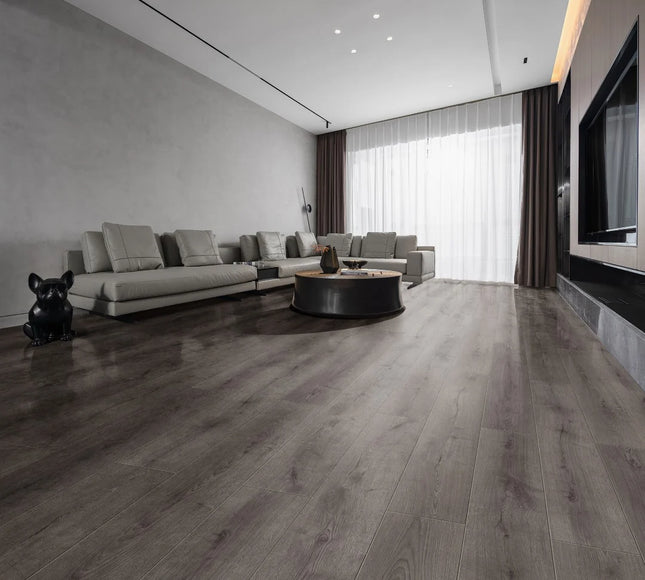 Midnight Grey Oak Laminate Flooring for Modern Interiors