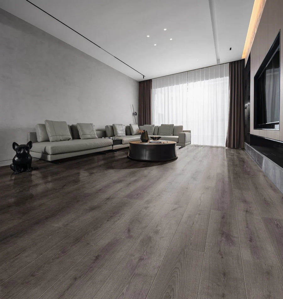 Midnight Grey Oak Laminate Flooring for Modern Interiors