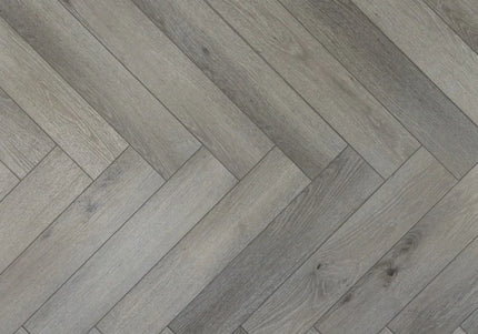 Pearl Grey Waterproof SPC Herringbone Click Flooring