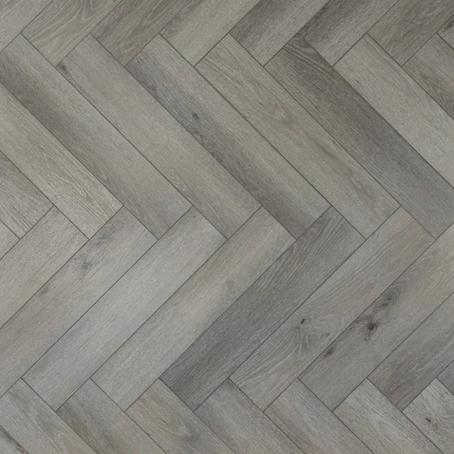 Pearl Grey Waterproof SPC Herringbone Click Flooring