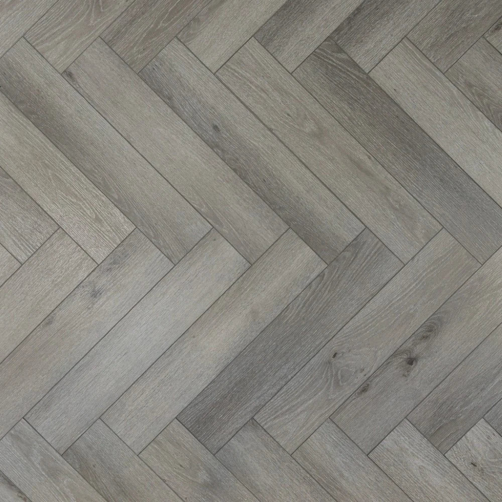 Pearl Grey Waterproof SPC Herringbone Click Flooring