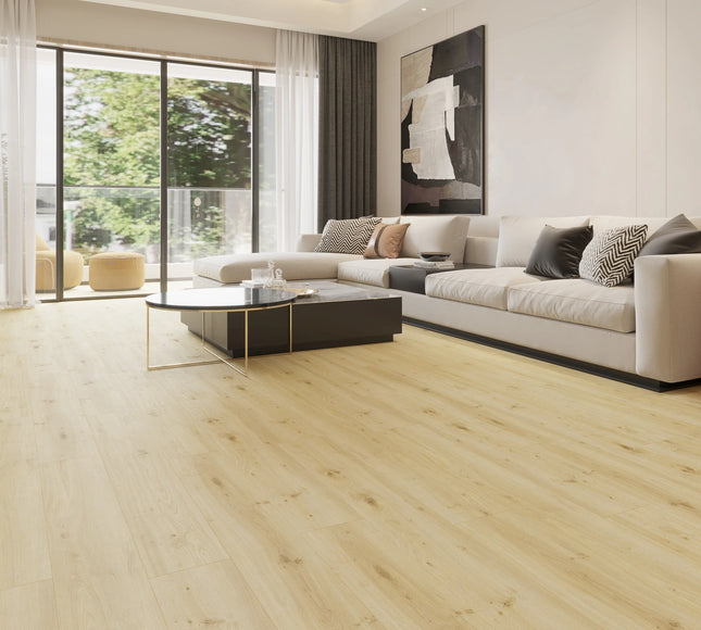 Light Ivory Oak Eco Line Stone Plastic Composite Click Flooring