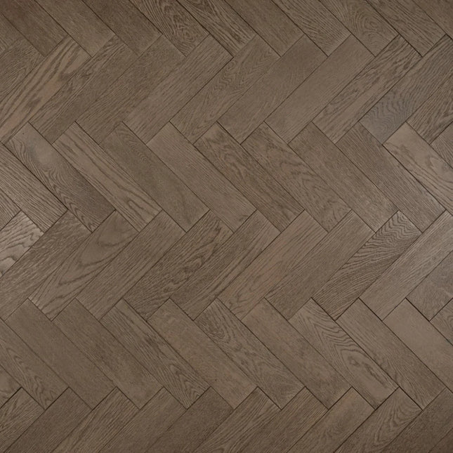 Gunmetal Matt Lacquered Engineered Herringbone Flooring