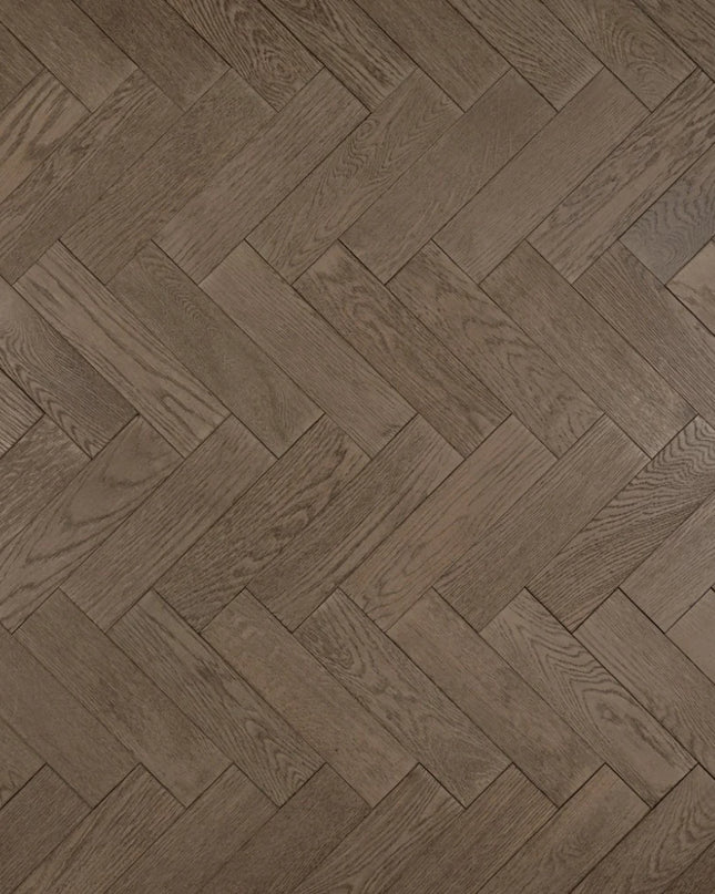 Gunmetal Matt Lacquered Engineered Herringbone Flooring